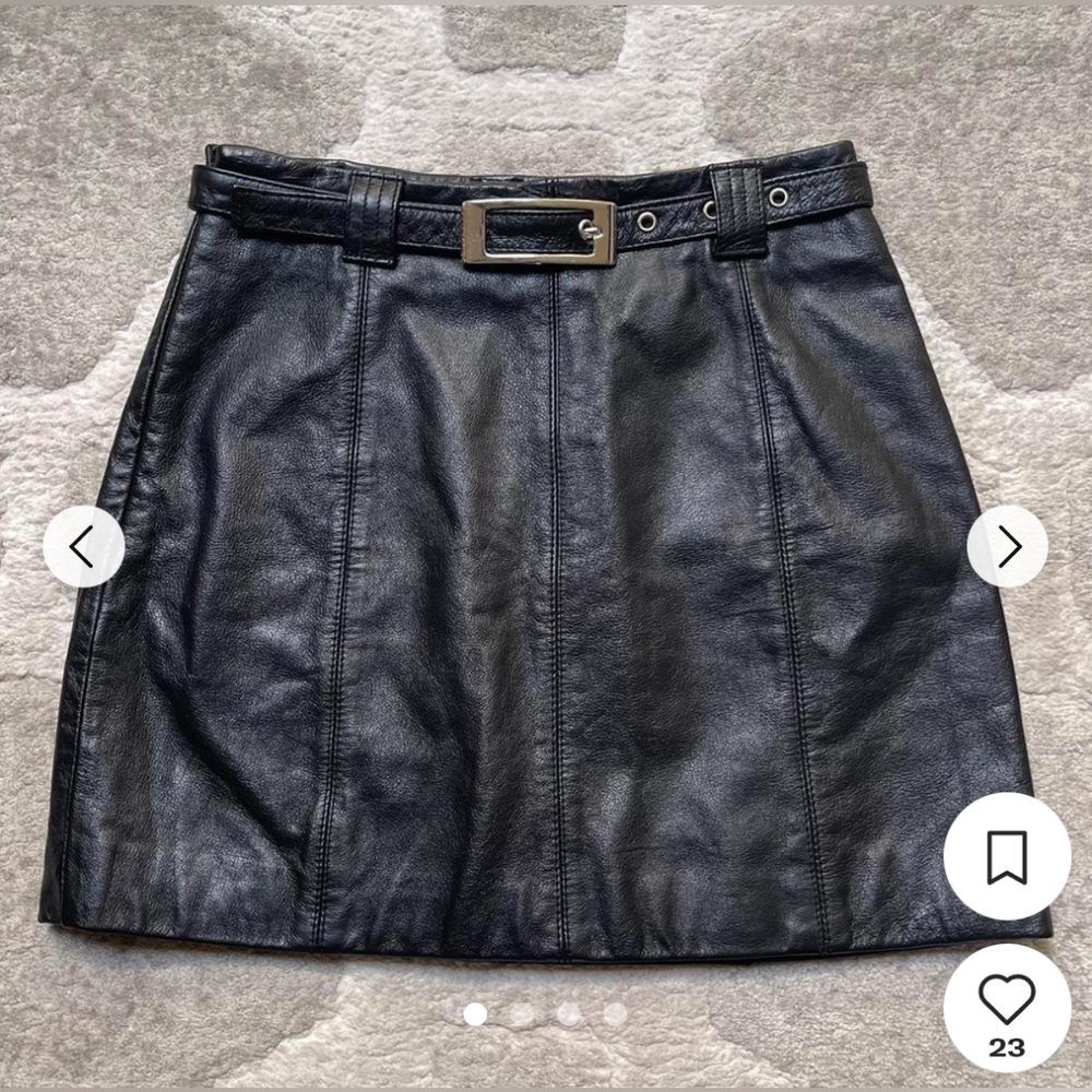Black Leather Skirt size 12 - Picture 7 of 9